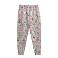 Cartoon Cactus And Llama Pattern Print Sweatpants