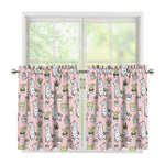 Cartoon Cactus And Llama Pattern Print Tier Curtains