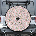Cartoon Cactus And Llama Pattern Print Tire Cover With Camera Hole