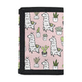 Cartoon Cactus And Llama Pattern Print Trifold Wallet