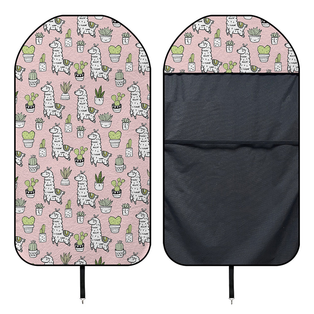 Cartoon Cactus And Llama Pattern Print Waterproof Car Seat Cover