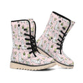 Cartoon Cactus And Llama Pattern Print Winter Boots