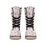 Cartoon Cactus And Llama Pattern Print Winter Boots