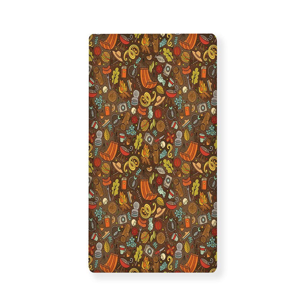 Cartoon Camping Pattern Print Baby Crib Sheet