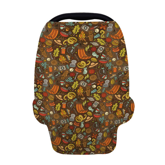 Cartoon Camping Pattern Print Baby Seat Cover