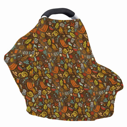 Cartoon Camping Pattern Print Baby Seat Cover