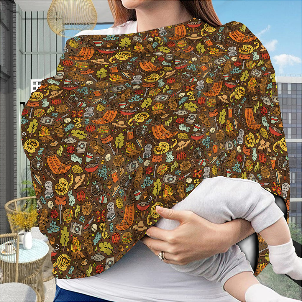 Cartoon Camping Pattern Print Baby Seat Cover