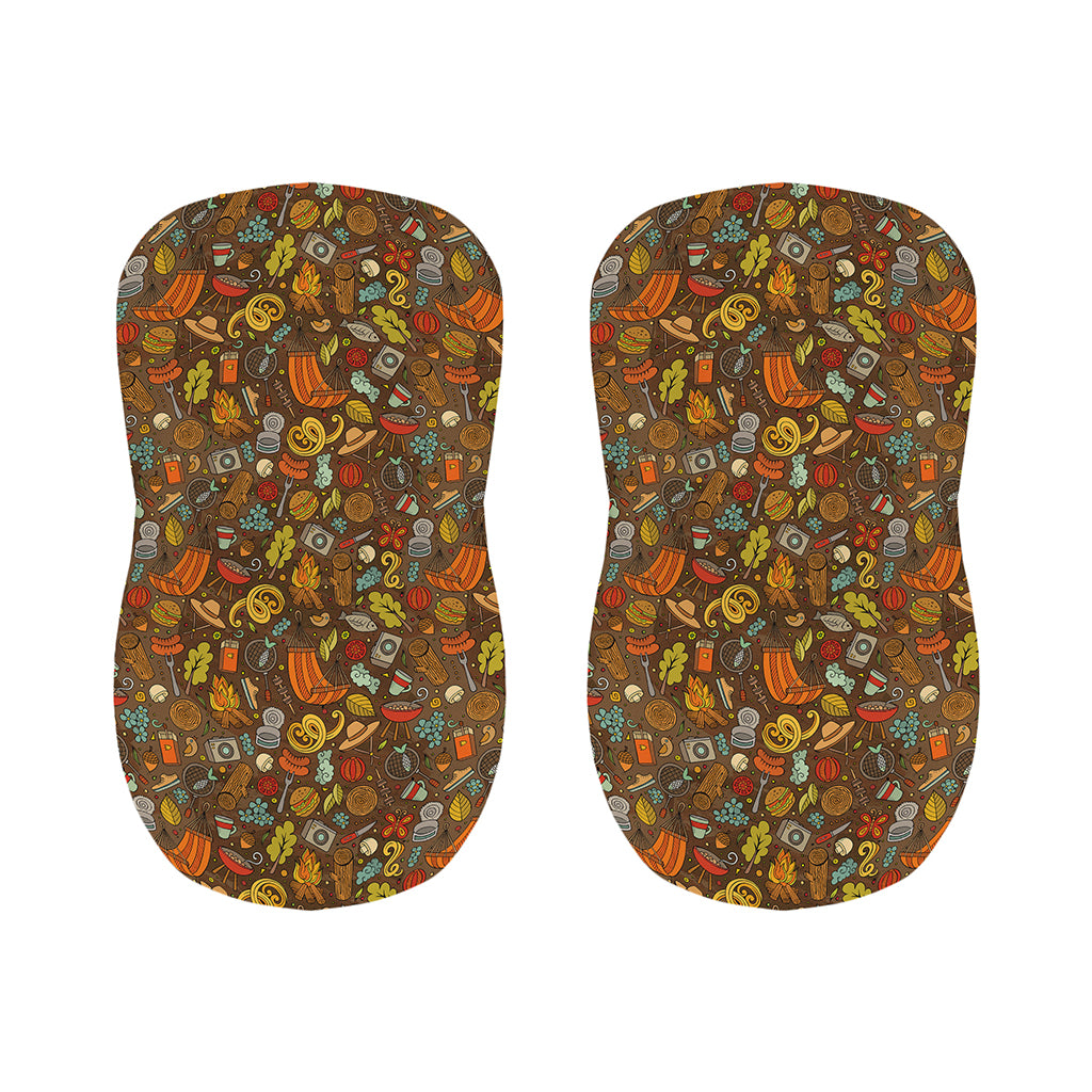 Cartoon Camping Pattern Print Bar Stool Covers