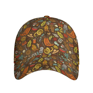 Cartoon Camping Pattern Print Baseball Cap