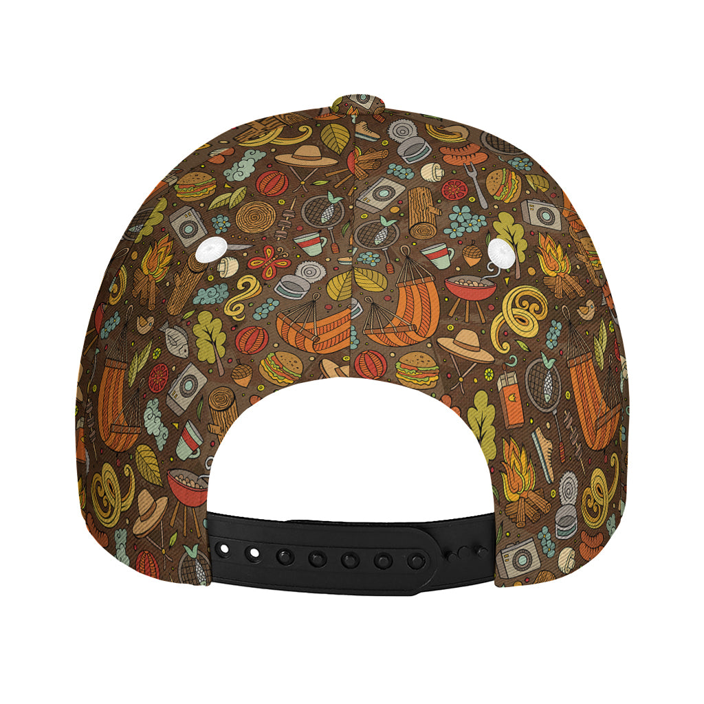 Cartoon Camping Pattern Print Baseball Cap