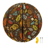 Cartoon Camping Pattern Print Basketball