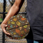 Cartoon Camping Pattern Print Basketball