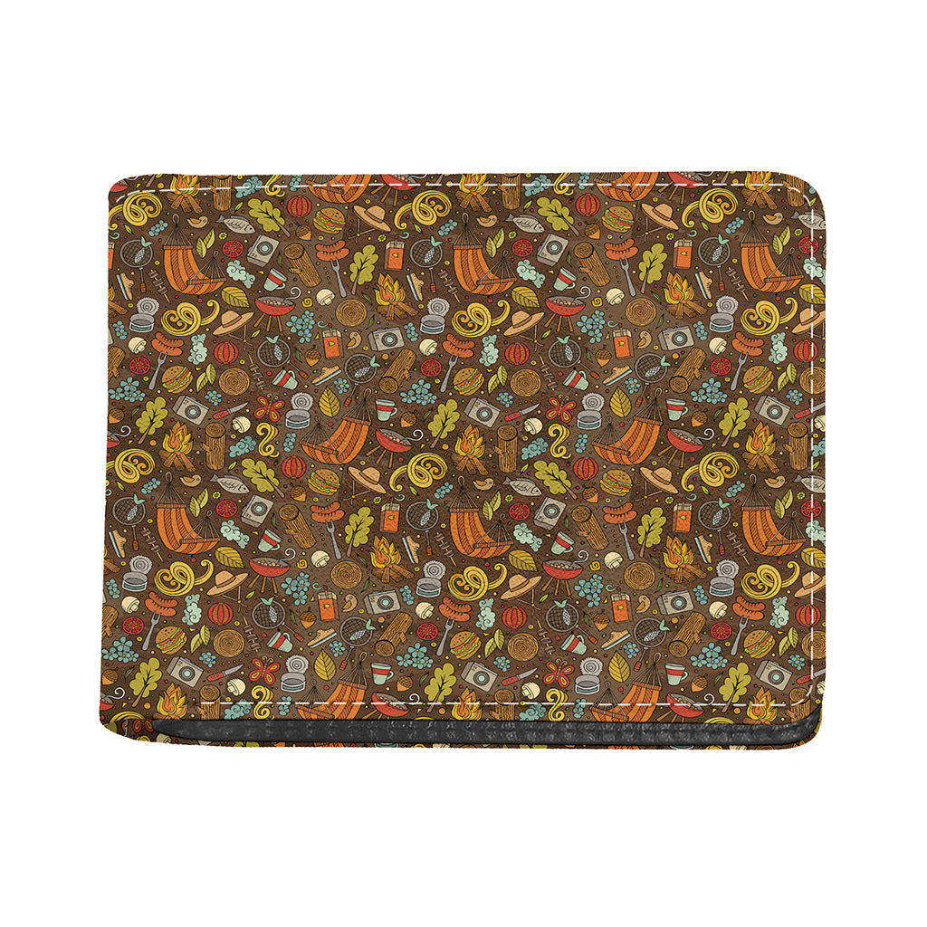 Cartoon Camping Pattern Print Bifold Wallet