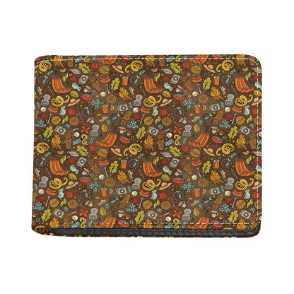 Cartoon Camping Pattern Print Bifold Wallet