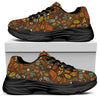 Cartoon Camping Pattern Print Black Chunky Shoes