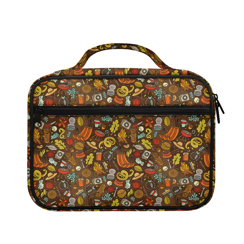 Cartoon Camping Pattern Print Briefcase Bible Bag