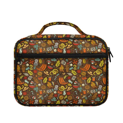 Cartoon Camping Pattern Print Briefcase Bible Bag