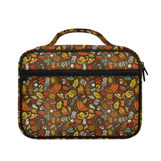 Cartoon Camping Pattern Print Briefcase Bible Bag