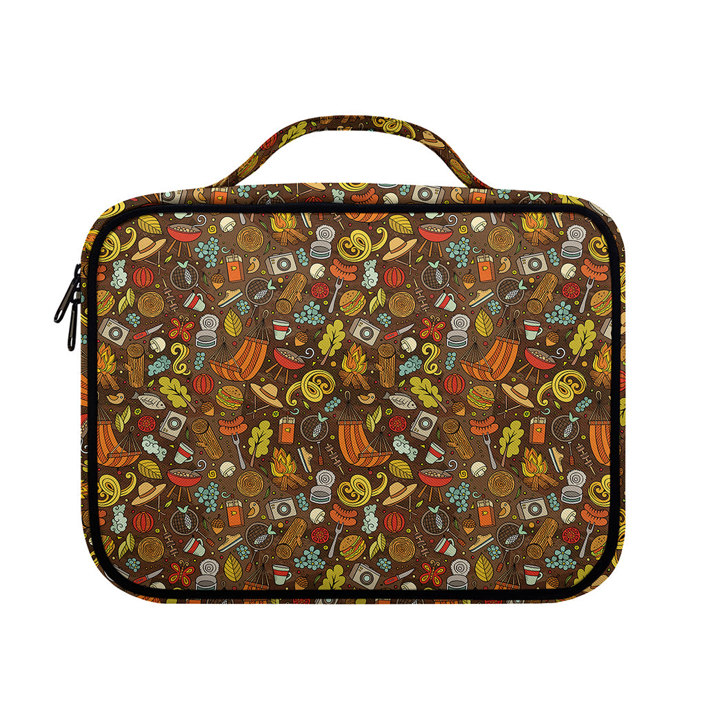 Cartoon Camping Pattern Print Briefcase Bible Bag