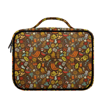 Cartoon Camping Pattern Print Briefcase Bible Bag