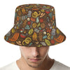 Cartoon Camping Pattern Print Bucket Hat