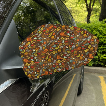 Cartoon Camping Pattern Print Car Side Mirror Covers