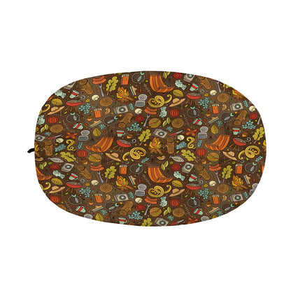 Cartoon Camping Pattern Print Car Side Mirror Covers