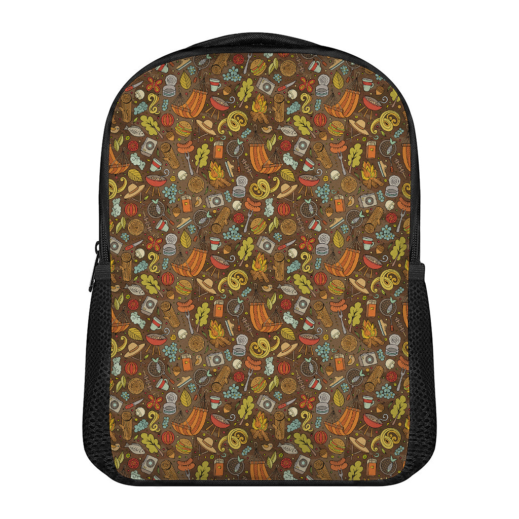 Cartoon Camping Pattern Print Casual Backpack
