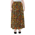 Cartoon Camping Pattern Print Chiffon Maxi Skirt