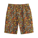 Cartoon Camping Pattern Print Cotton Shorts