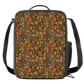 Cartoon Camping Pattern Print Crossbody Lunch Bag