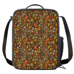 Cartoon Camping Pattern Print Crossbody Lunch Bag