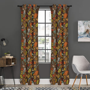 Cartoon Camping Pattern Print Curtain