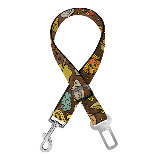 Cartoon Camping Pattern Print Dog Seat Belt
