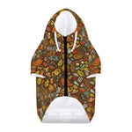Cartoon Camping Pattern Print Dog Zip Up Hoodie