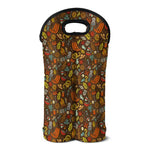 Cartoon Camping Pattern Print Double Neoprene Wine Tote