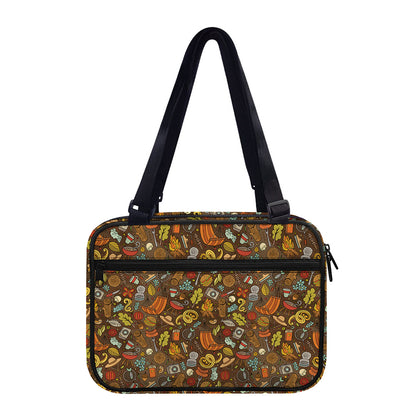 Cartoon Camping Pattern Print Double Strap Bible Bag
