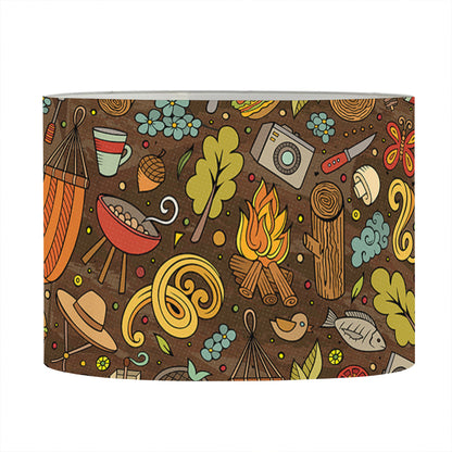 Cartoon Camping Pattern Print Drum Lamp Shade