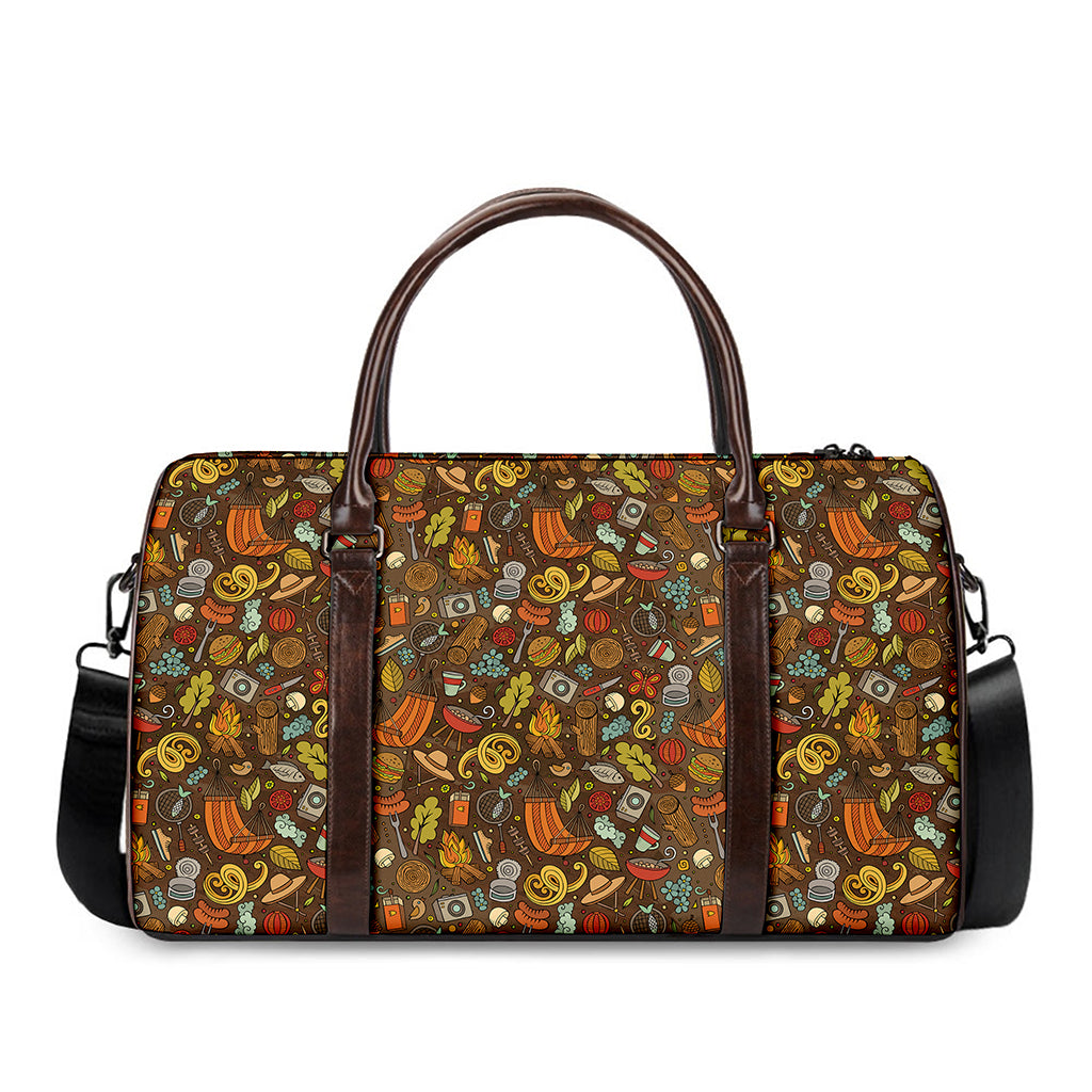 Cartoon Camping Pattern Print Duffle Bag