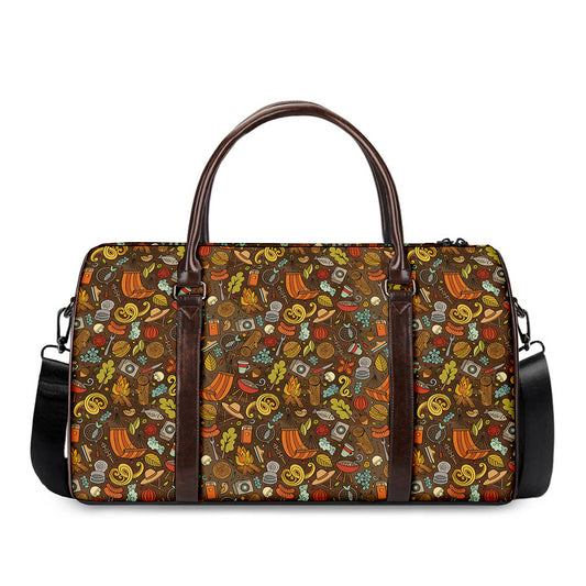 Cartoon Camping Pattern Print Duffle Bag