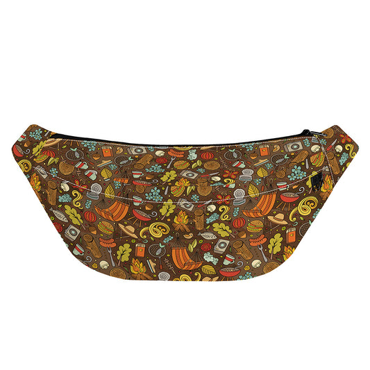 Cartoon Camping Pattern Print Fanny Pack