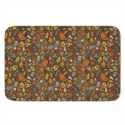 Cartoon Camping Pattern Print Indoor Door Mat