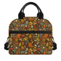 Cartoon Camping Pattern Print Insulated Lunch Bag