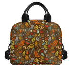 Cartoon Camping Pattern Print Insulated Lunch Bag