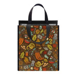 Cartoon Camping Pattern Print Insulated Lunch Tote