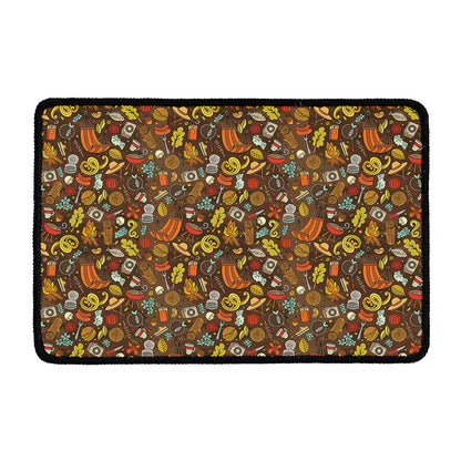 Cartoon Camping Pattern Print Kitchen Mat