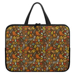 Cartoon Camping Pattern Print Laptop Sleeve With Handle