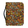 Cartoon Camping Pattern Print Leather Bible Cover