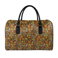 Cartoon Camping Pattern Print Leather Duffel Bag