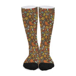 Cartoon Camping Pattern Print Long Socks